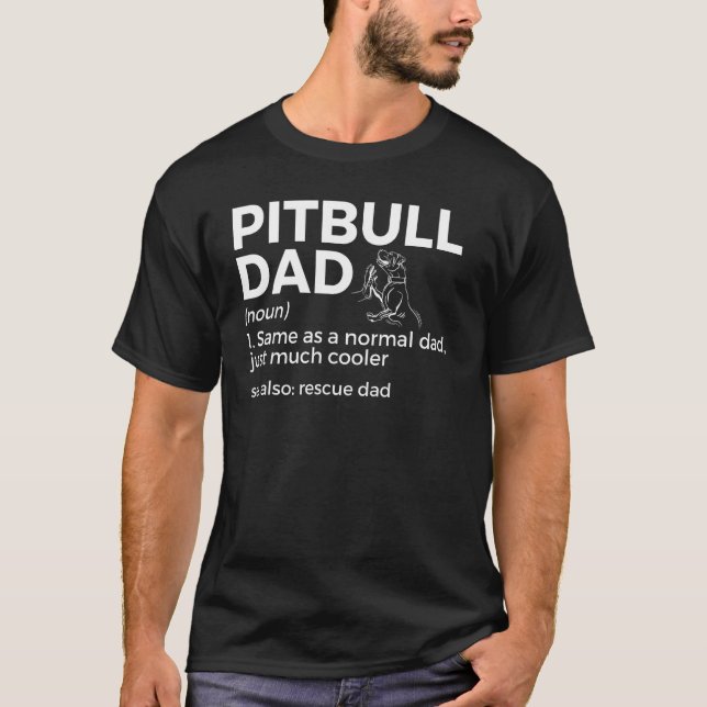 Camiseta Definição de Pai do Pitbull Moderno, Cachorro Pitb (Frente)