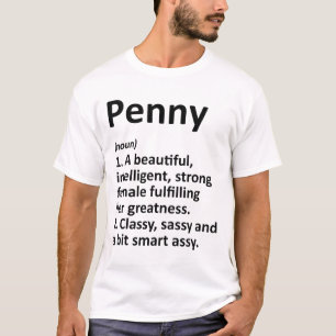 Camiseta Definição de Penny Nome Personalizado Natal Engraç