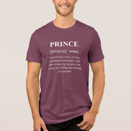 Camiseta Definição de Personagem Príncipe Engraçado Com Tex