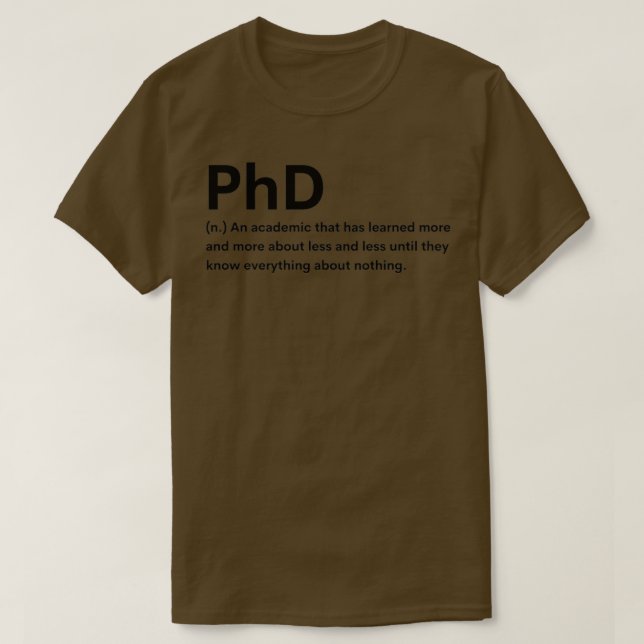 Camiseta Definição de Phd 7 (Frente do Design)