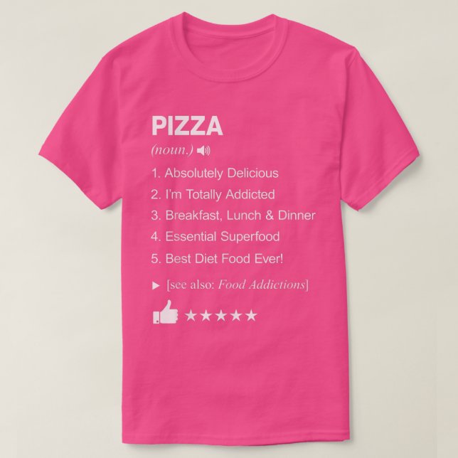 Camiseta Definição De Pizza Significa Engraçada (Frente do Design)