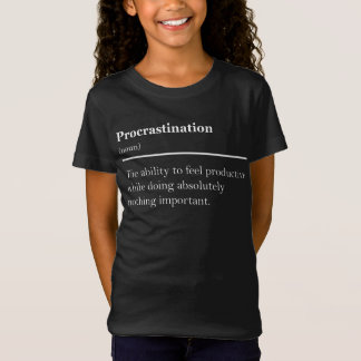 Camiseta Definição de Procrastinação Citação Engraçada Mini