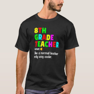 Camiseta Definição de Professor do 8º Ano Feliz Primeiro Di