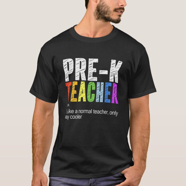 Camiseta Definição De Professor Pré-K De Volta À Escola (Frente)