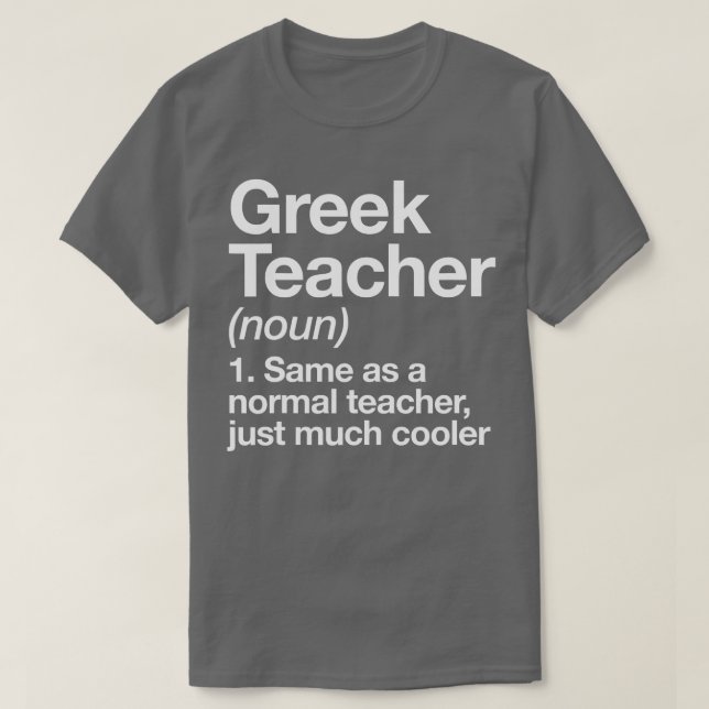 Camiseta Definição De Professora Grega Engraçada De Volta À (Frente do Design)