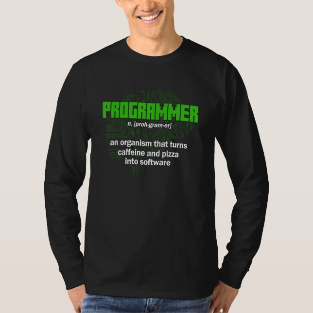 Camiseta Definição de Programador Sintaxe Programação Softw (Frente)