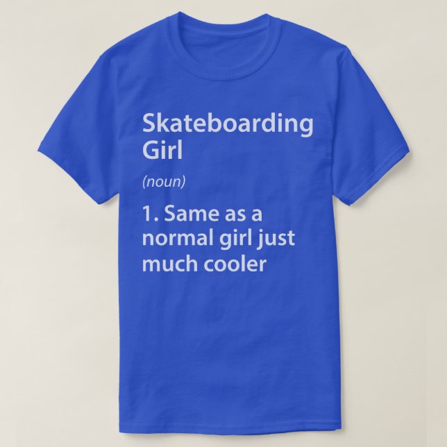 Camiseta Definição de Rapariga de Skate (Frente do Design)