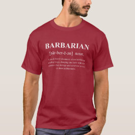 Camiseta Definição de RPG Engraçado de Bárbaro com Texto Br