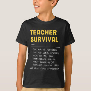 Camiseta Definição de Sobrevivência de Professor Divertido