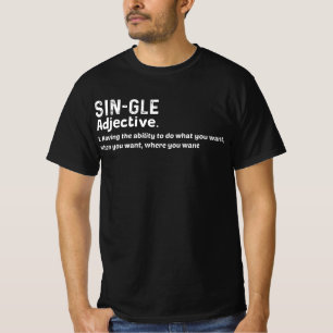 Camiseta Definição de solteiro para Dias de os namorados de
