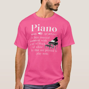 Camiseta Definição de Substantivo de Piano de Música Engraç