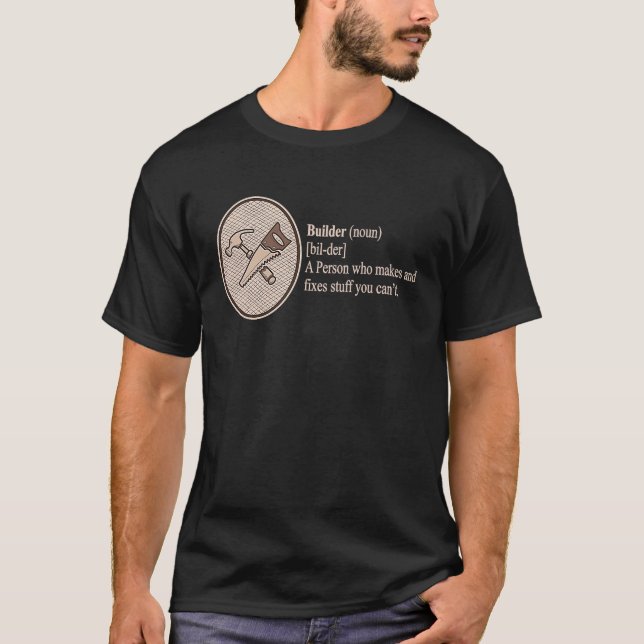 Camiseta Definição de trabalhador de construção do construt (Frente)