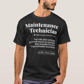 Camiseta Definição de Trabalho Técnico de Manutenção Engraç