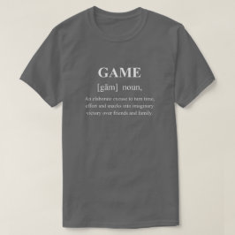 Camiseta Definição Divertida de Jogo com Texto Branco