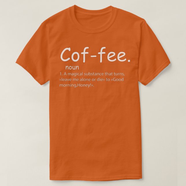 Camiseta Definição do Café (Frente do Design)
