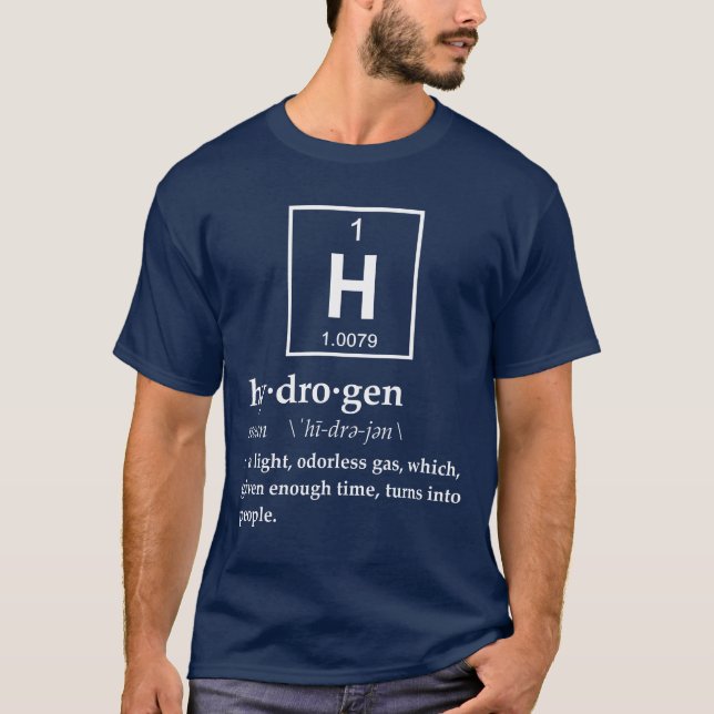 Camiseta Definição do hidrogênio (Frente)