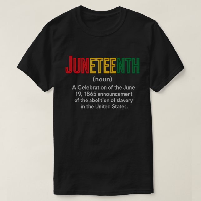 Camiseta Definição do Juneteenth da Liberdade das Cores Pan (Frente do Design)