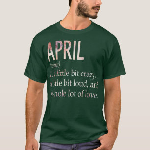 Camiseta Definição do nome da garota de abril
