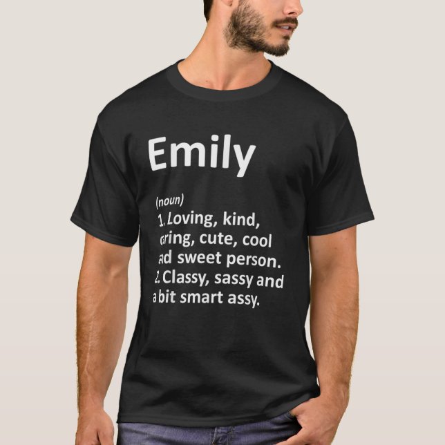 Camiseta Definição EMILY Nome personalizado Funny Birthday (Frente)
