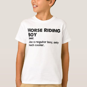 Camiseta Definição Engraçada de Menino Montando Cavalo Cava