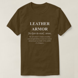Camiseta Definição engraçada de RPG de armadura de couro co