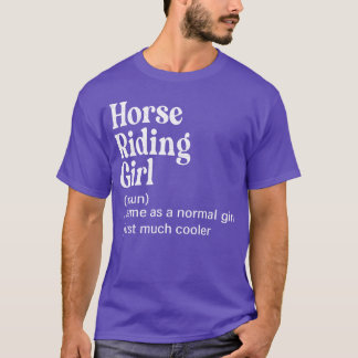 Camiseta Definição Engraçado Cavalo Andando Rapariga Rapari