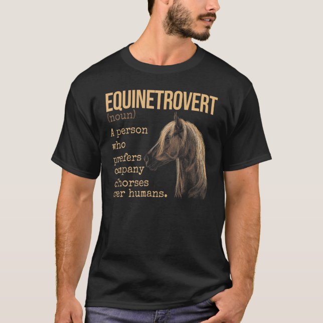 Camiseta Definição Equinetrovert Equestre Cavalo (Frente)