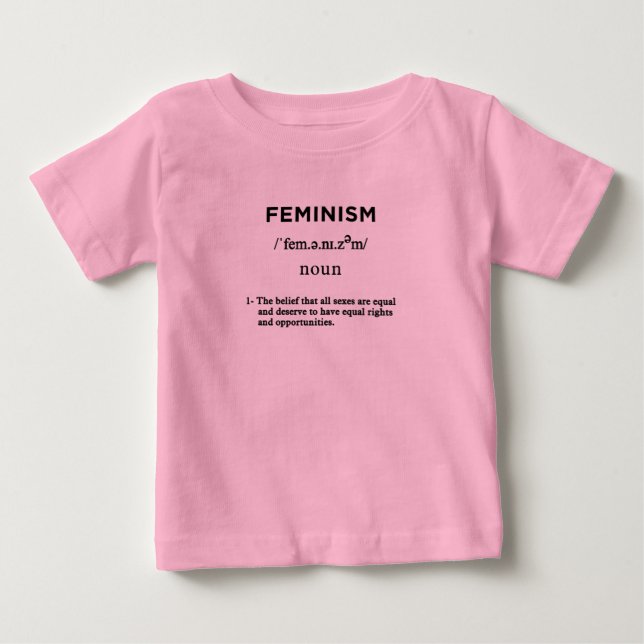 Camiseta definição feminista rosa (Frente)