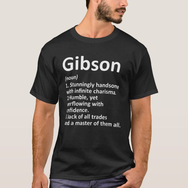 Camiseta Definição GIBSON Apelido Engraçado Apelido Familia (Frente)