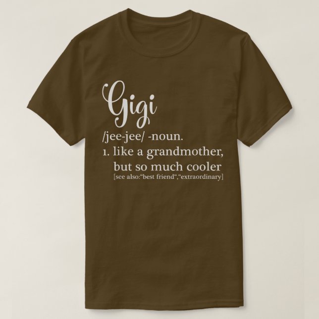 Camiseta Definição Gigi para vovó ou avó - Lua (Frente do Design)