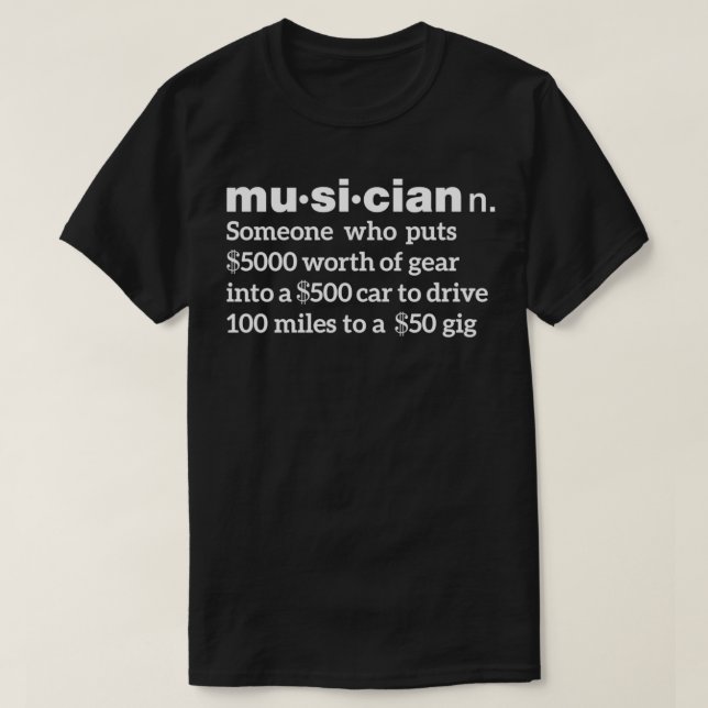 Camiseta Definição Humorística Musical (Frente do Design)