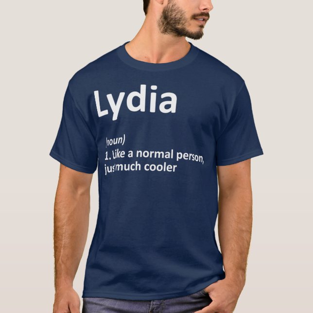 Camiseta Definição LYDIA Nome personalizado Engraçado Prese (Frente)