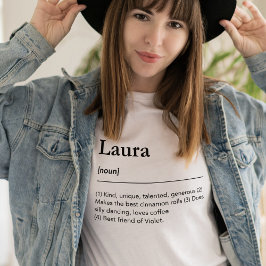 Camiseta Definição personalizada do nome do nome personaliz