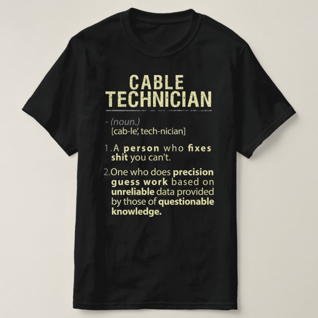 Camiseta Definição Real Americana do Técnico de Cabo (Frente do Design)