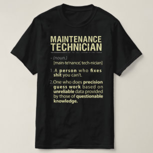 Camiseta Definição Real Americana do Técnico de Manutenção