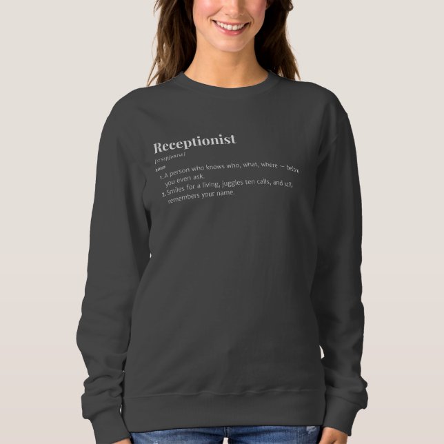 Camiseta Definição recepcionista - Presente de estilo de di (Frente)