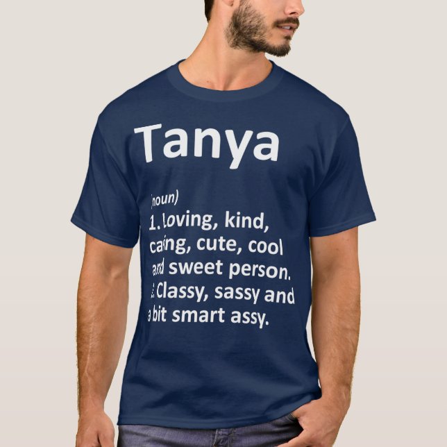 Camiseta Definição TANYA Nome Personalizado Dom Engraçado (Frente)