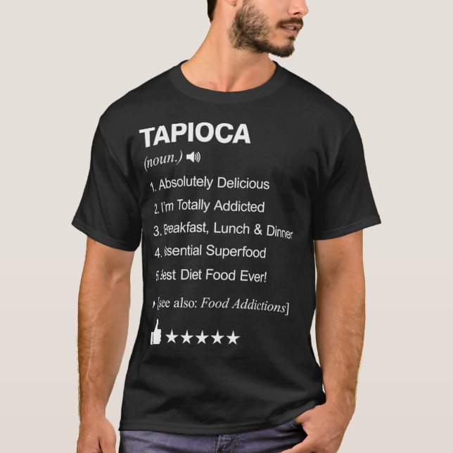 Camiseta Definição Tapioca Significa colagem de marca  (Frente)