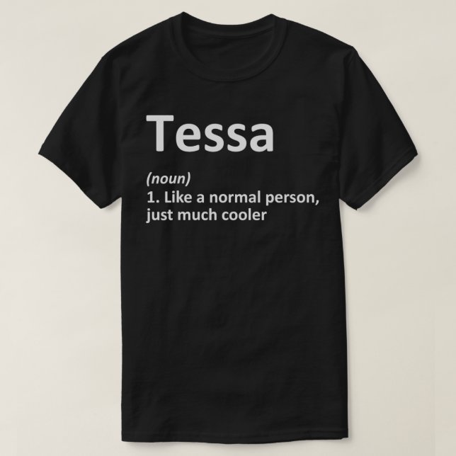 Camiseta Definição TESSA Nome personalizado Funny Birthday (Frente do Design)
