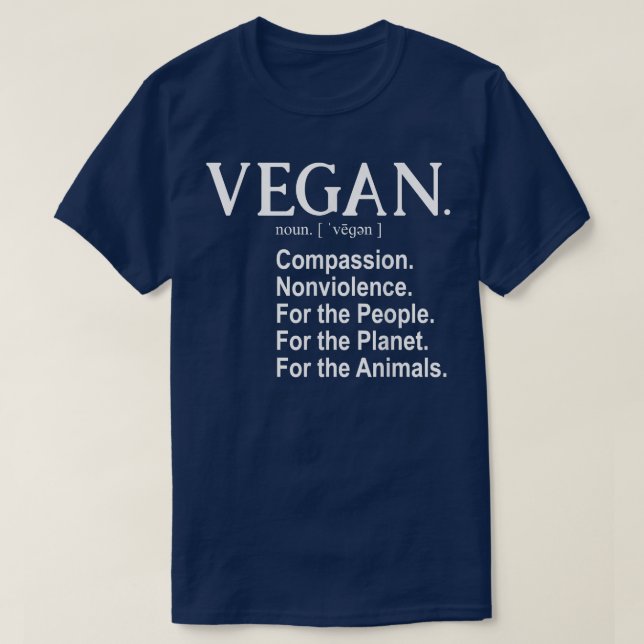 Camiseta Definição Vegan Compaixão Vegetariana Engraçada No (Frente do Design)
