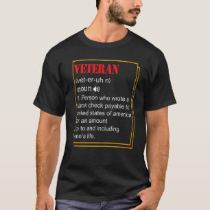 Camiseta Definição Veterana Significa Prêmio do Dia dos Vet
