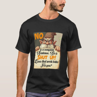 Camiseta Definindo limites, gnomo rabugento, rolagem, Não