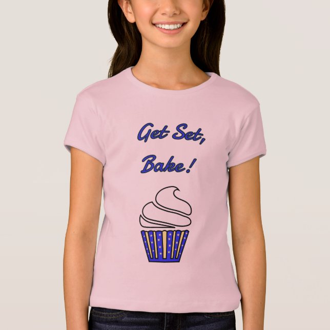 Camiseta Definir cupcake azul assar (Frente)