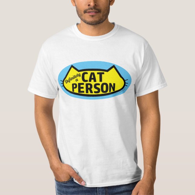 Camiseta Definitivamente um CAT PERSON Cat Head Silhouette (Frente)