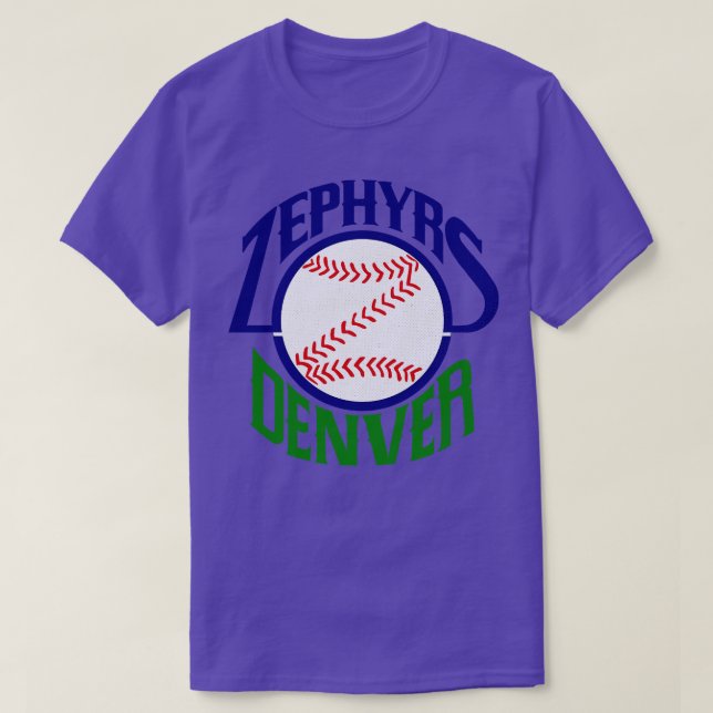 Camiseta Defunct Denver Zephyrs Liga Menor Baseball 1989 (Frente do Design)