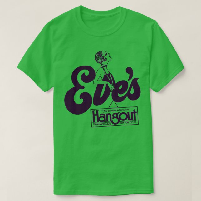Camiseta Defunct Eves Hangout 70s 80s Lésbica NYC (Frente do Design)