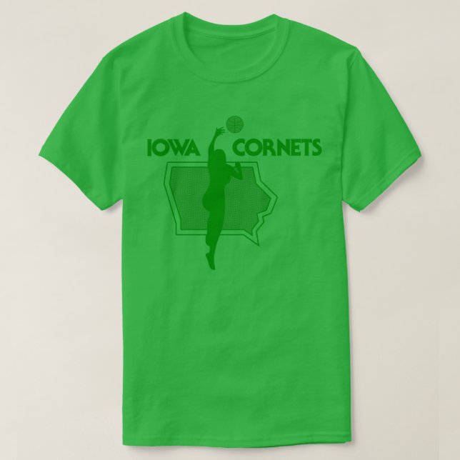 Camiseta Defunct Iowa Cornets WBA 1978 (Frente do Design)