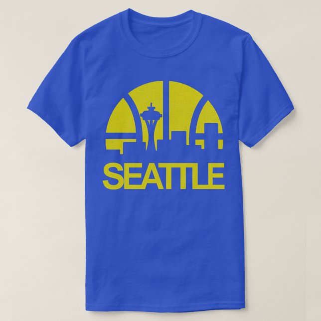Camiseta Defunct Seattle Supersonics Skyline (Frente do Design)