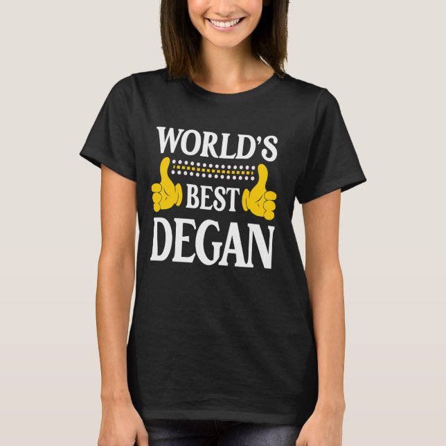 Camiseta Degan Personal Name Funny First Name Melhor do Mun (Frente)