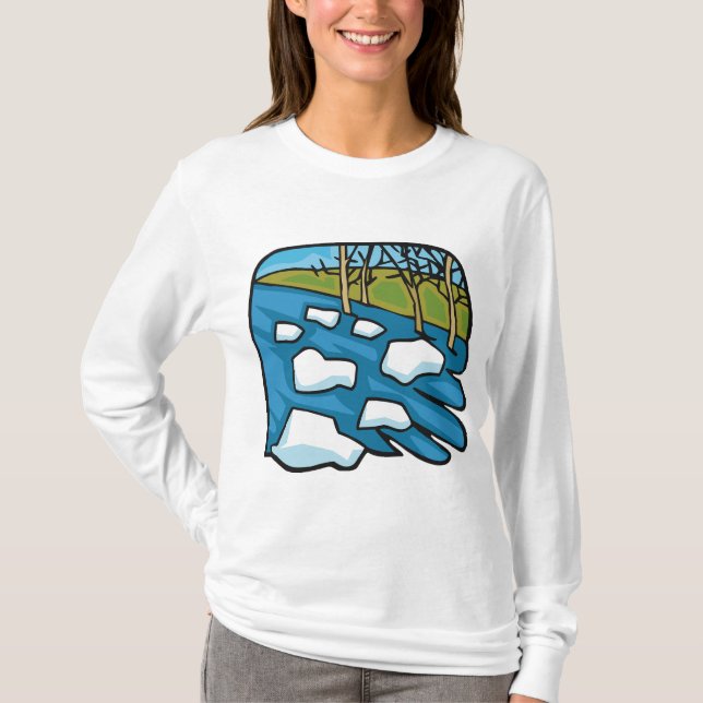 Camiseta Degelo de Inverno Rio com Blocos de Gelo (Frente)